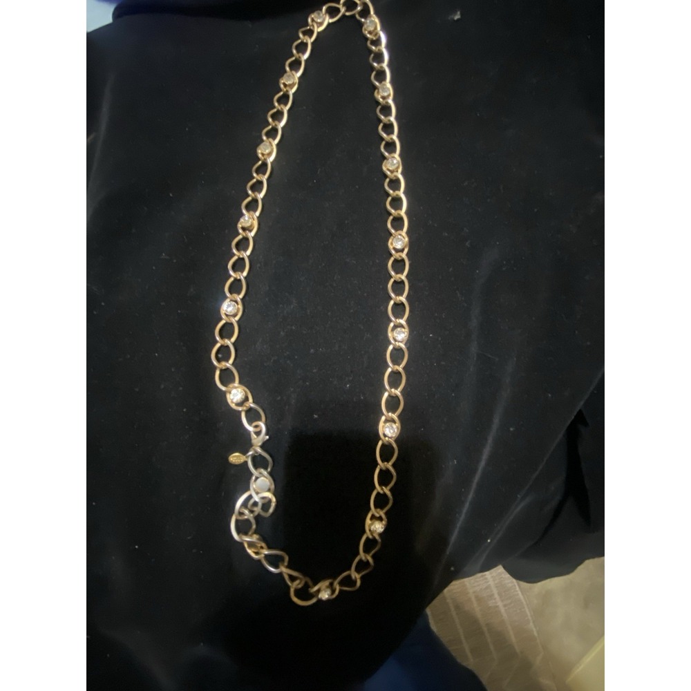 1928 2028 Gold Tone Necklace With Austrian Crystal